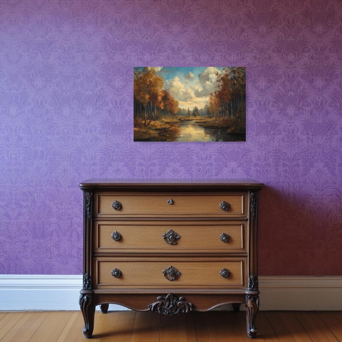 Autumn Reflections, Thomas Kinkade-Inspired Art Print - Image 2