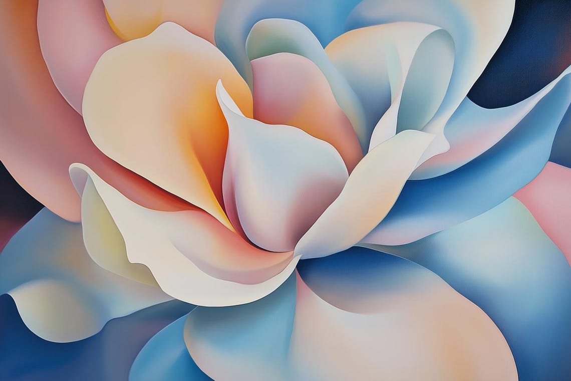 Soft Pastel Abstract Flower Close Up Bloom in Dreamy Swirls Poster