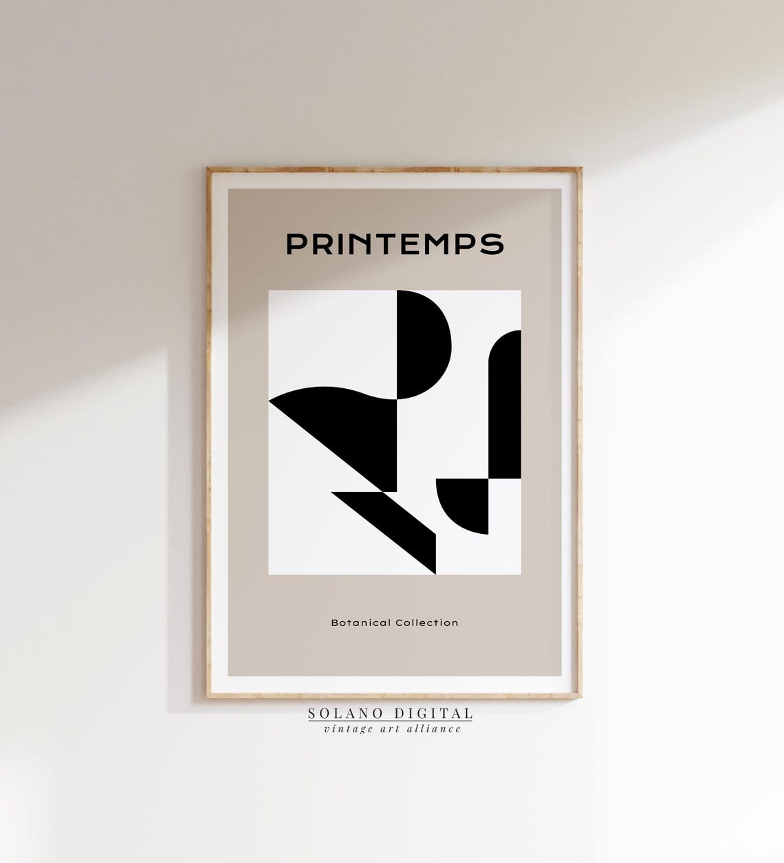 Printemps Geometric Art Print Modern Abstract Shapes Wall Decor Minimal Black And White Poster