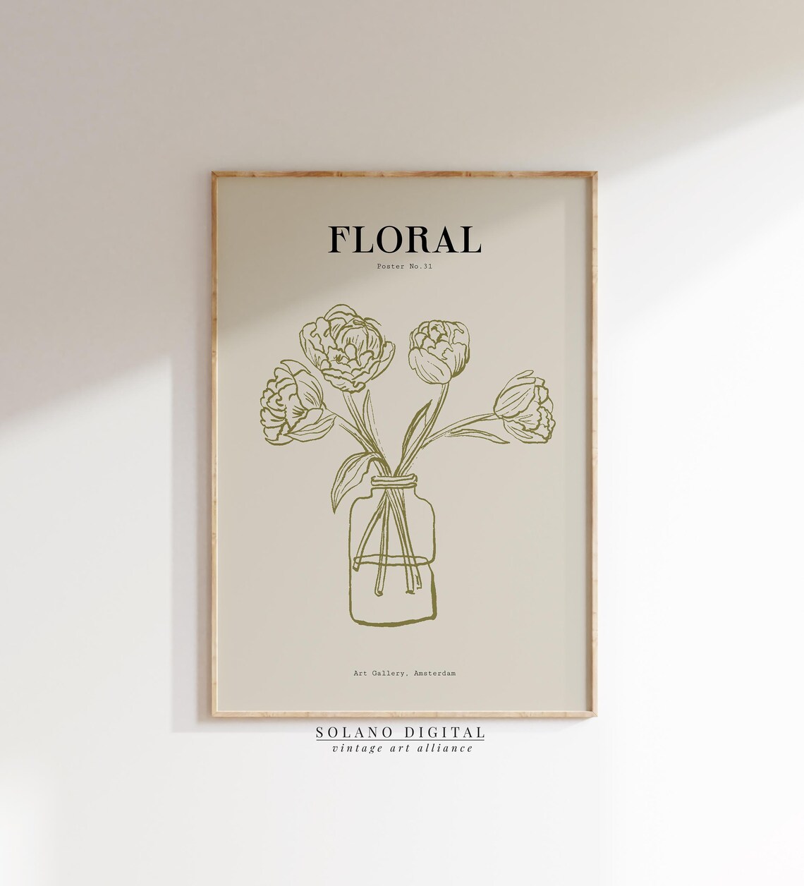 FLORAL No. 31 Flower Line Drawing Vase Amsterdam Gallery Art Print
