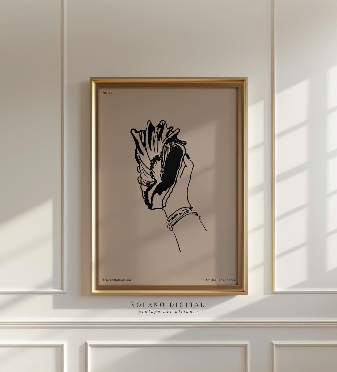 Minimalist Seashell Line Drawing Coastal Shell Paris Wall Art