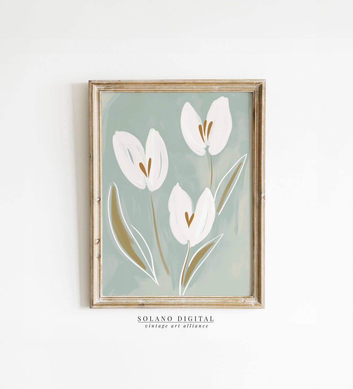 Modern Southern Tulip Floral Art Feminine Botanical Decor Wall Light White Flower Arrangement