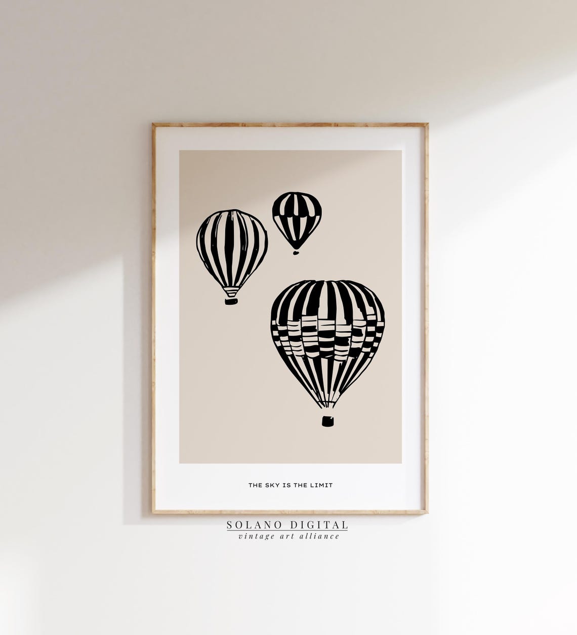 The Sky Is the Limit Hot Air Balloons Inspirational Quote Poster