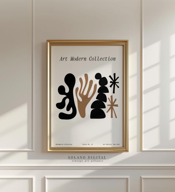 Modern Abstract Shapes Print Mid Century Inspired Wall Art Minimalist Boho Decor