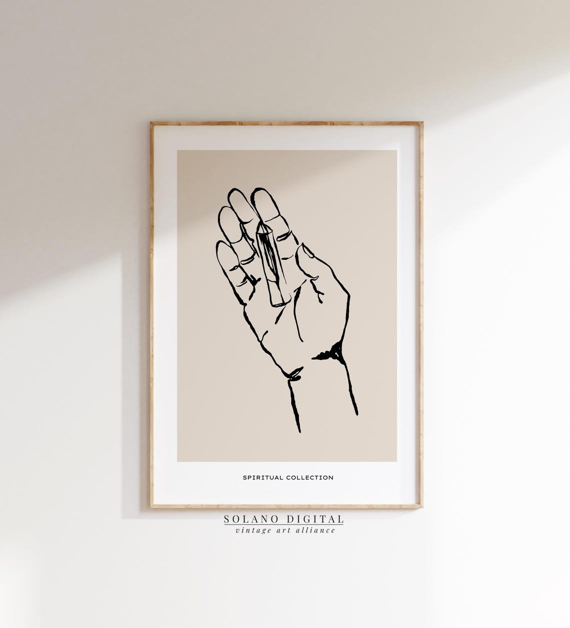 Spiritual Hand Line Drawing Mindfulness Meditation Collection Poster