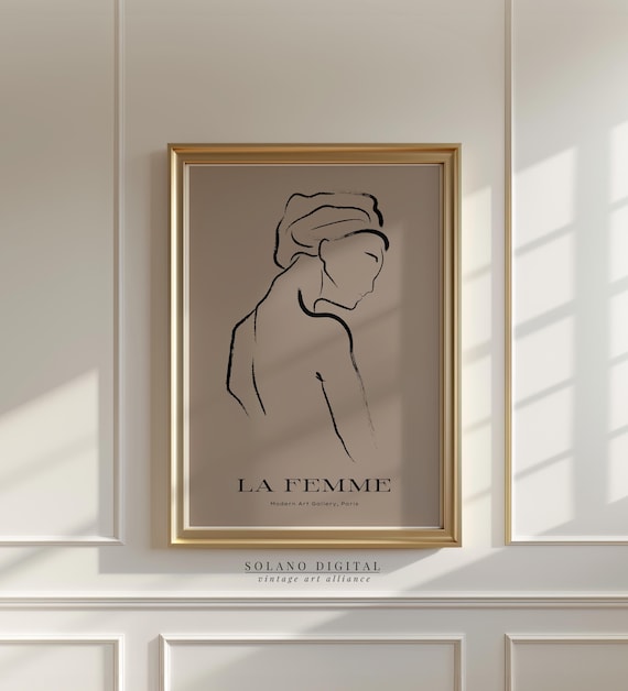 La Femme Modern Art Gallery Paris Minimalist Silhouette Poster