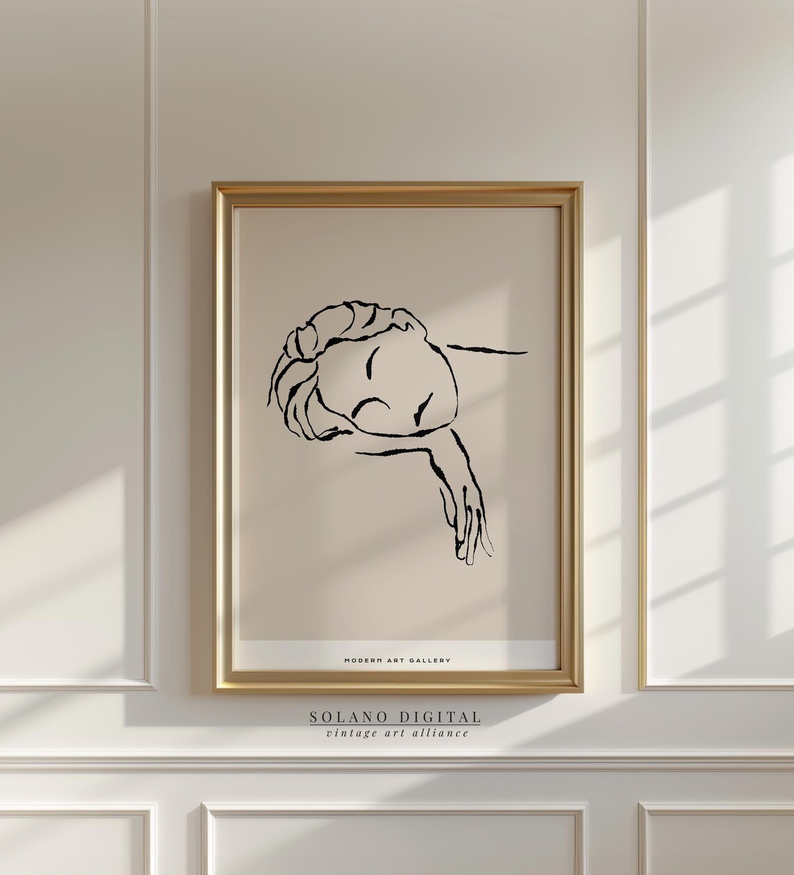 Minimalist Woman Sleeping Line Art Print Neutral Modern Boho Wall For Bedroom Or Lounge Deco