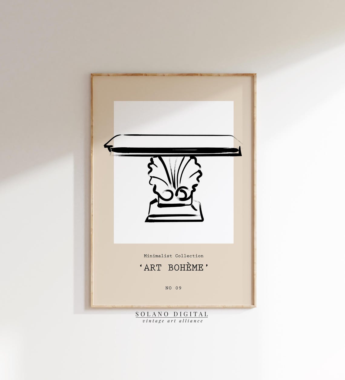 Art Boheme No 09 Minimalist Console Table Sketch Gallery Art Poster