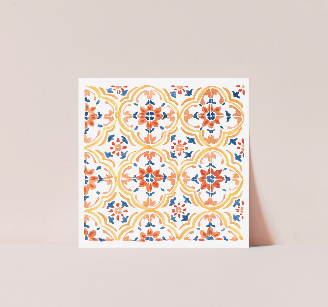 Red And Yellow Tile - Pattern Art - Image 2