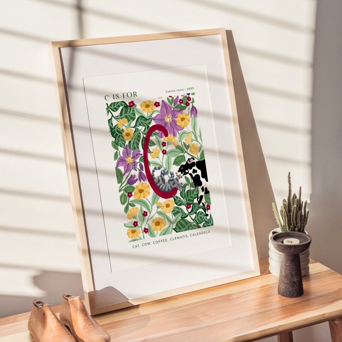 Monogram C Art Print, Nursery Alphabet Decor - Image 2