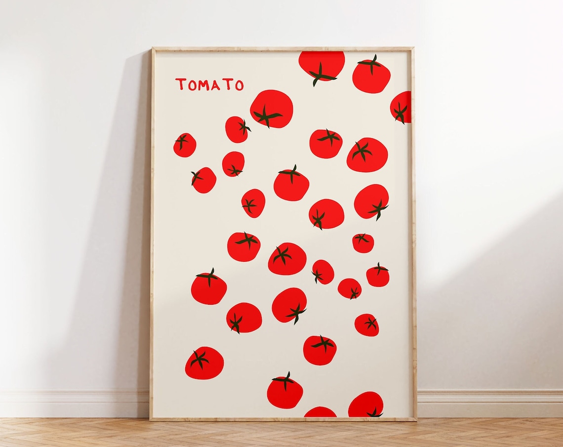 Tomatoes Vintage Food Art Print, Retro Kitchen Decor