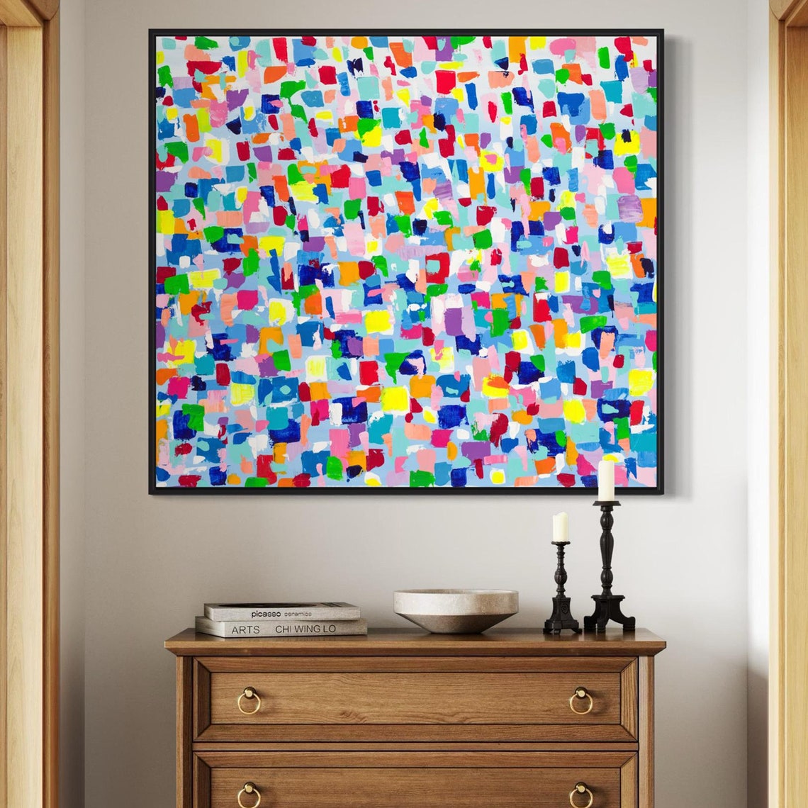 Multicolor Rectangle Mosaic Vertical Modern Abstract Artwork Poster - Image 2