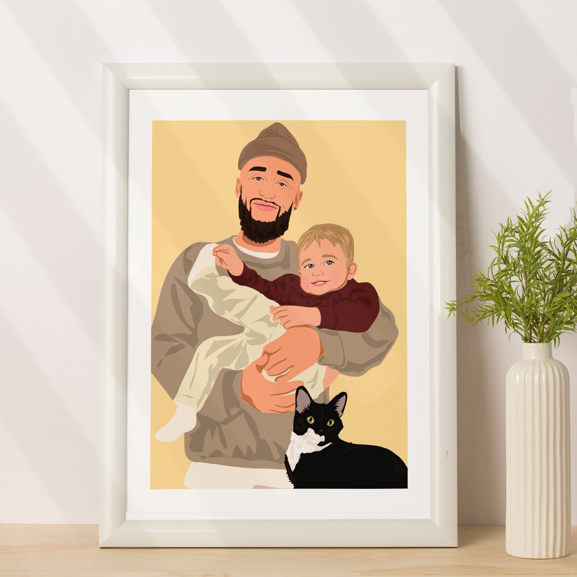 Happy Fathers Day Henry and Daddy Custom Dad Portrait Poster - Image 3