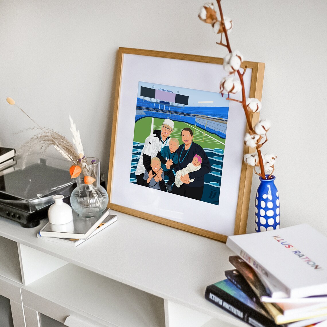 Custom Mother and Child Portrait Illustration Digital Wall Art - Image 2