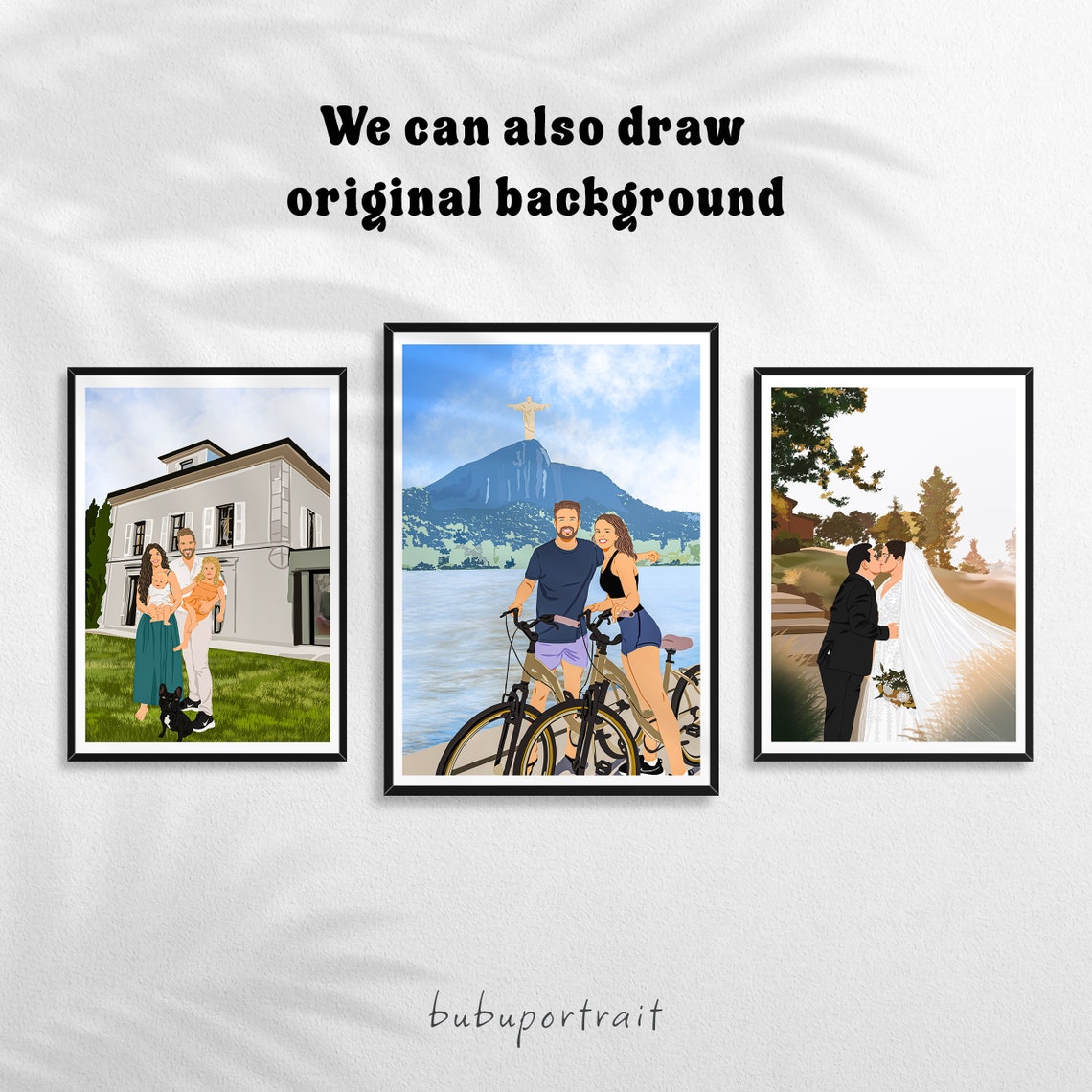 Custom Mother and Child Portrait Illustration Digital Wall Art - Image 3