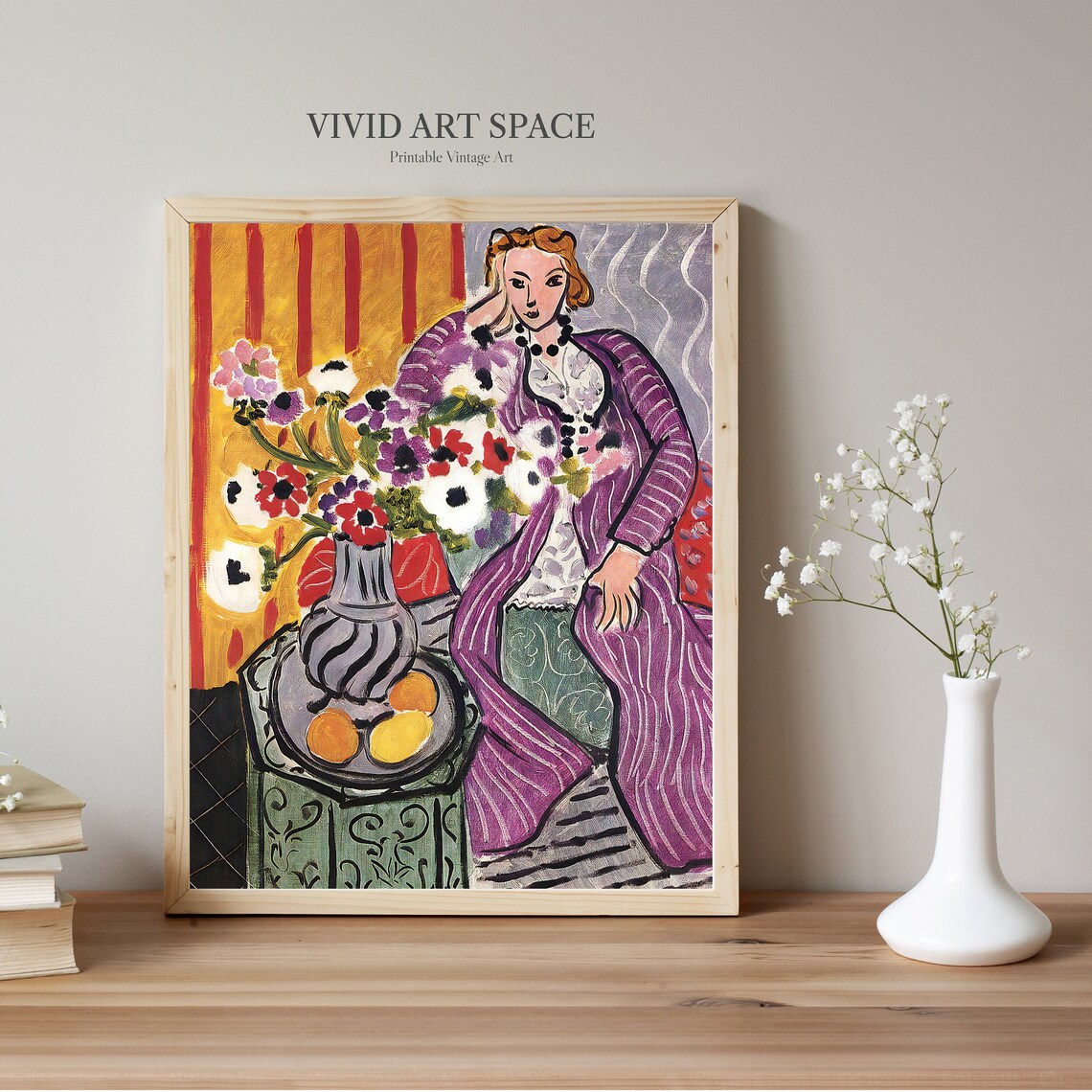Henri Matisse Purple Robe And Anemones Art Print - Image 2