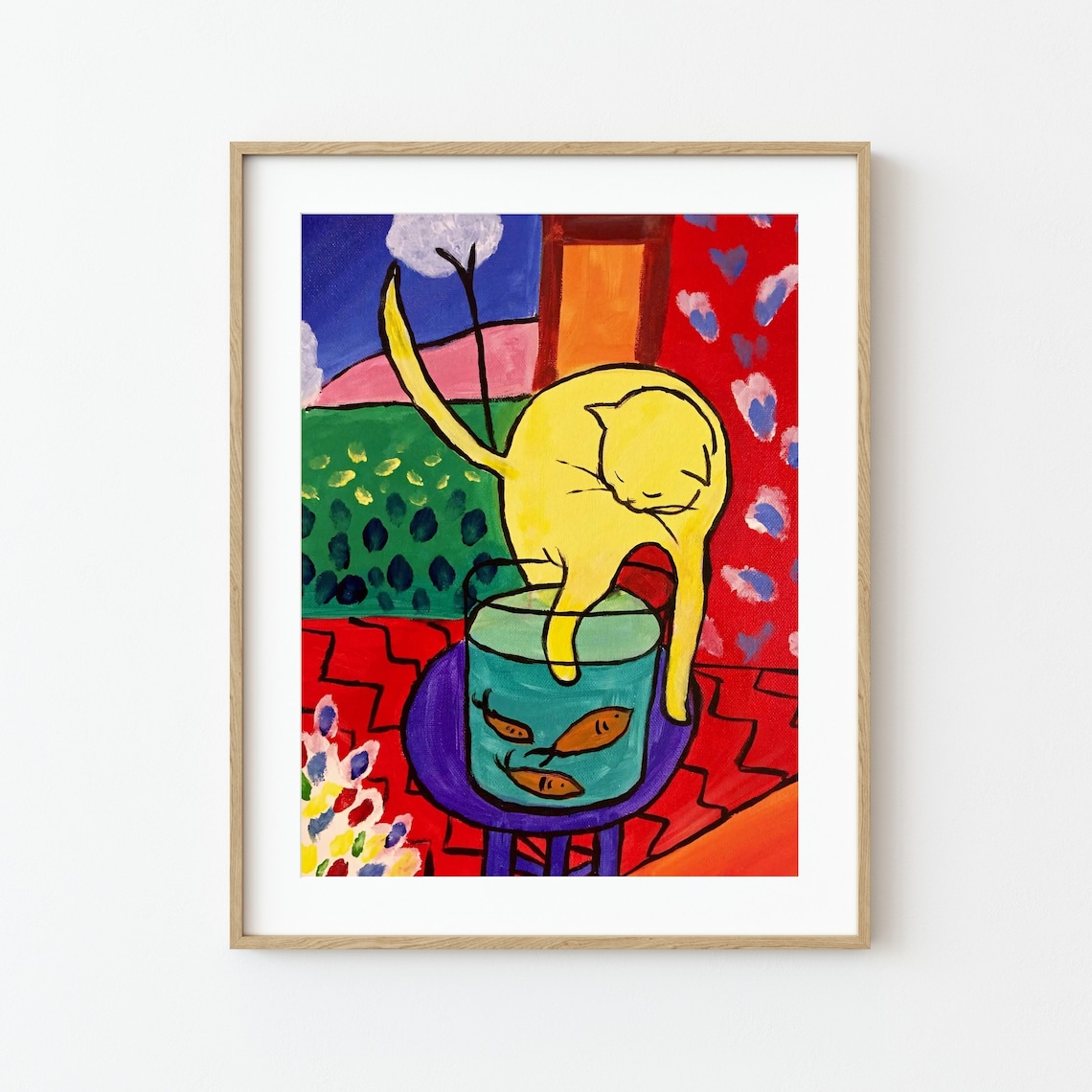 Matisse Cat And Red Fish Fauvist Art Print - Image 3