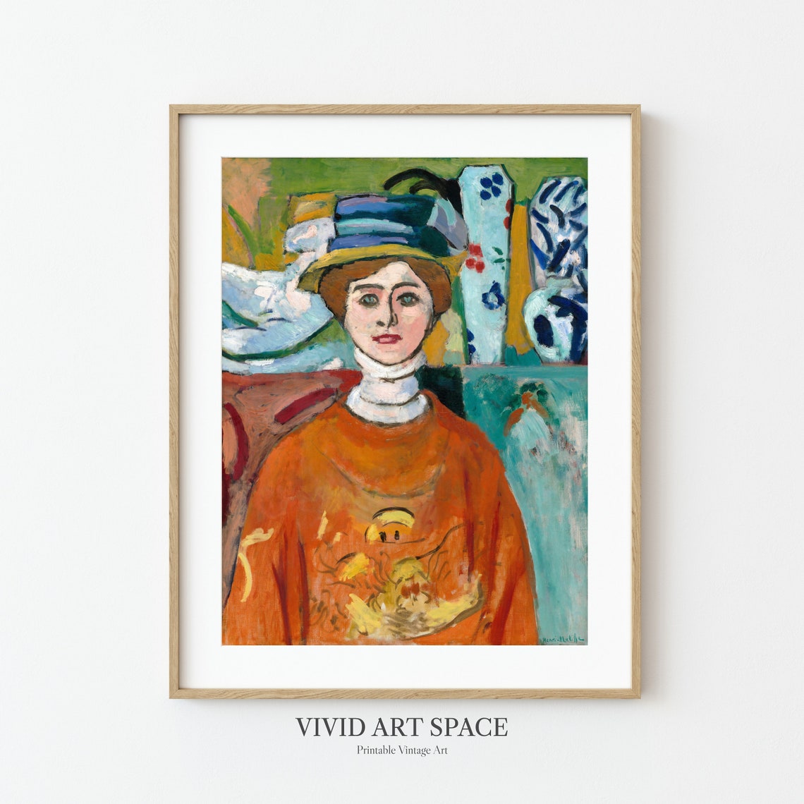 Henri Matisse The Girl With Green Eyes Fauvism Woman Portrait Painting Modern Art Print Printable Wall Art - Image 3