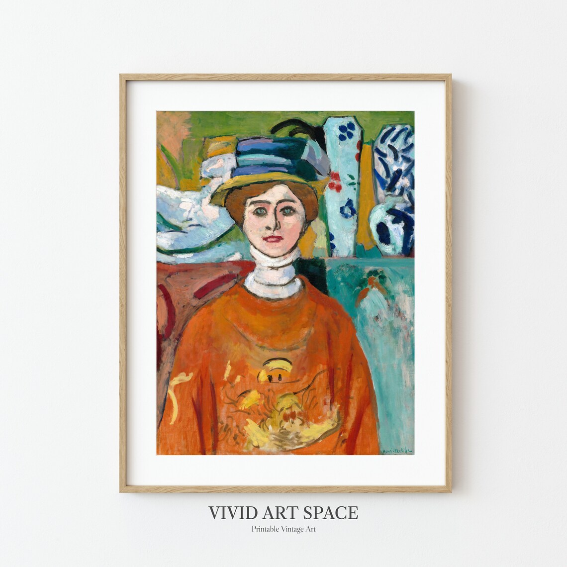 Henri Matisse Woman With A Hat Fauvism Classic Portrait Art Print - Image 3