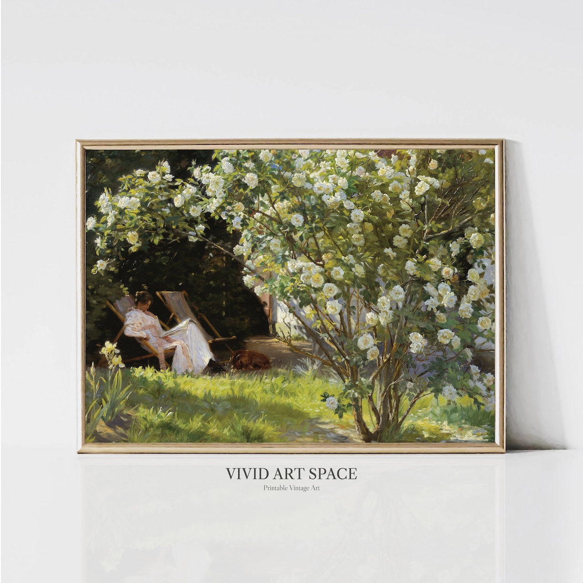 French Garden Country Vintage Landscape Art Print - Image 3