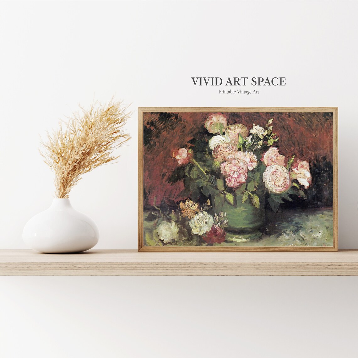 Vincent Van Gogh Peonies and Roses Vintage Floral Art Print - Image 2