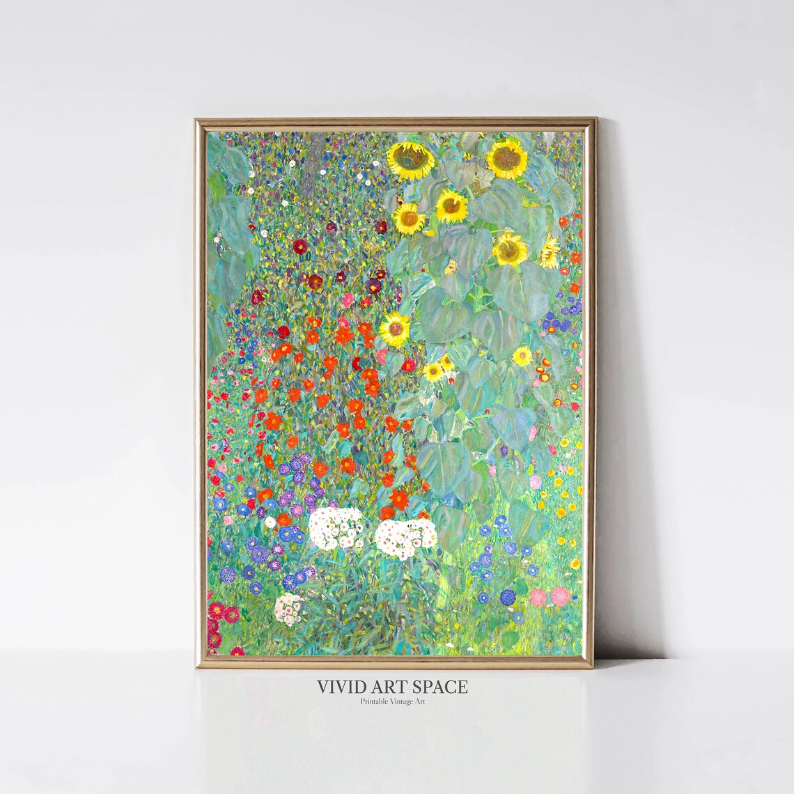 Gustav Klimt Farm Garden With Sunflowers, Art Nouveau - Image 3
