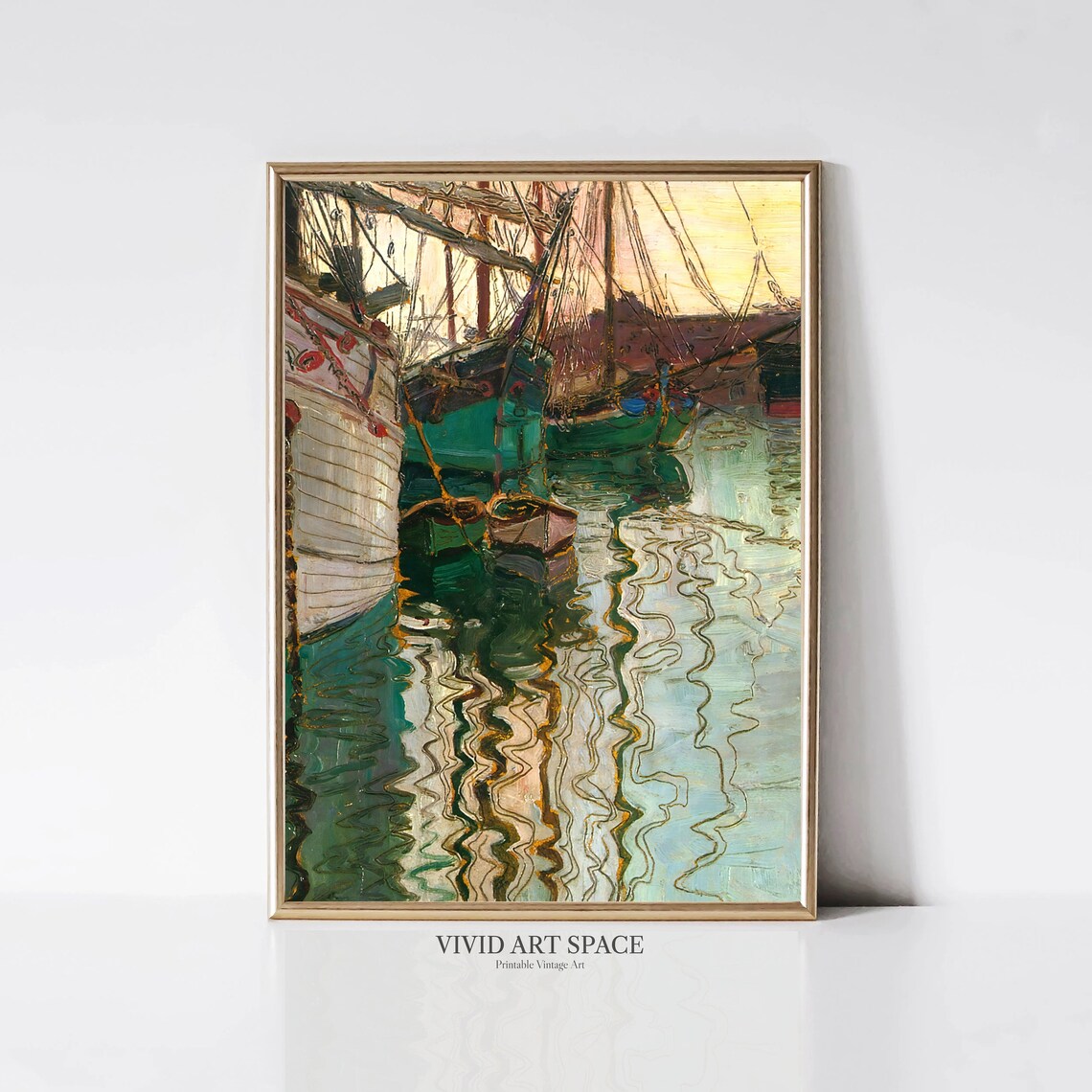 Port Of Trieste Vintage Coastal Landscape Art Print