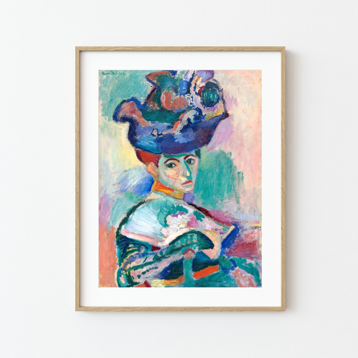 Matisse Woman With A Colorful Hat Fauvist Portrait Painting Poster - Image 2