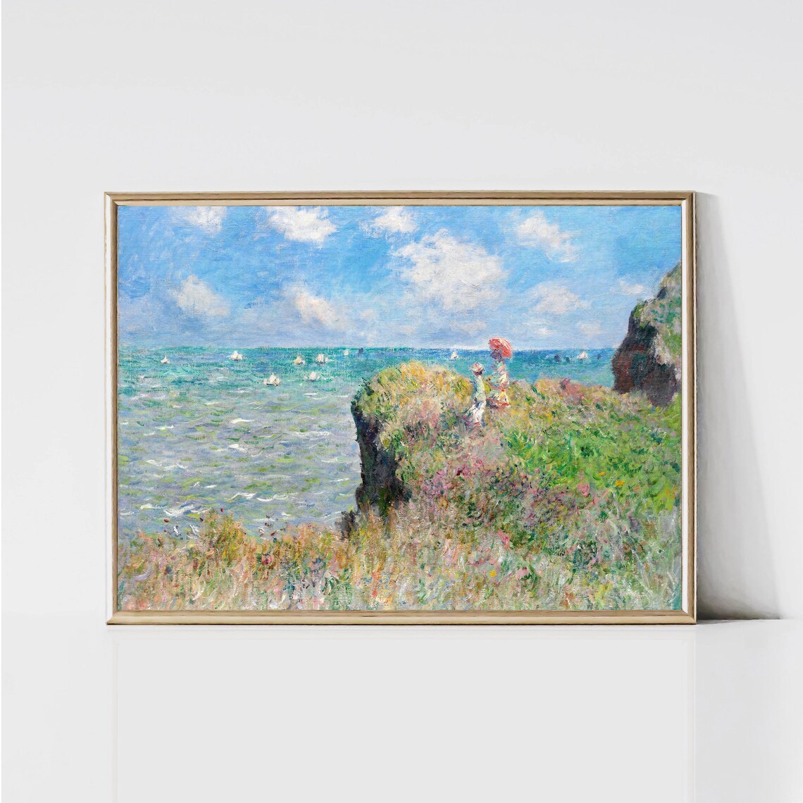 Monet Cliff Walk at Pourville Impressionist Art Print
