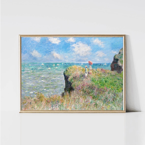 Monet Cliff Walk at Pourville Impressionist Art Print