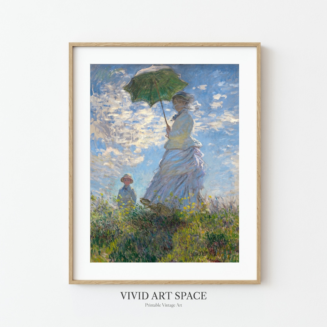 Claude Monet Woman With Parasol, Vintage Portrait Print - Image 2