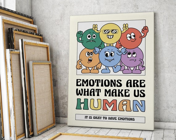 Emotions Make Us Human Retro Motivation Poster Print
