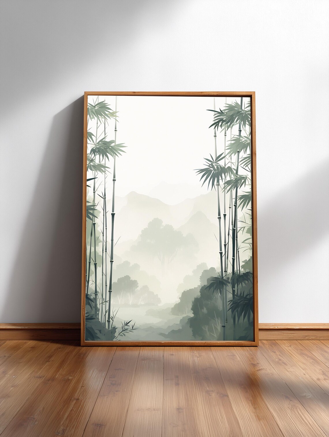 Bamboo Wall Art Calm Japandi Botanical In Neutral Tones