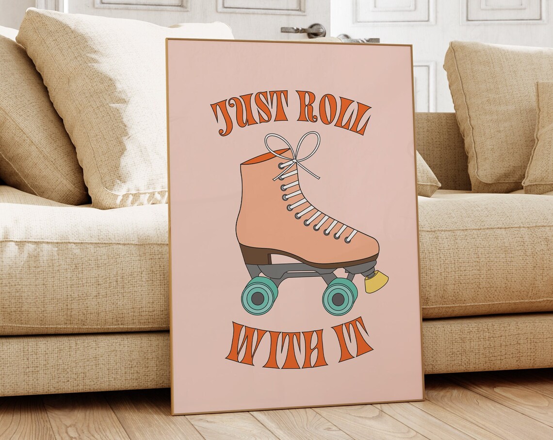 Roller Skate 70s Retro Art Print