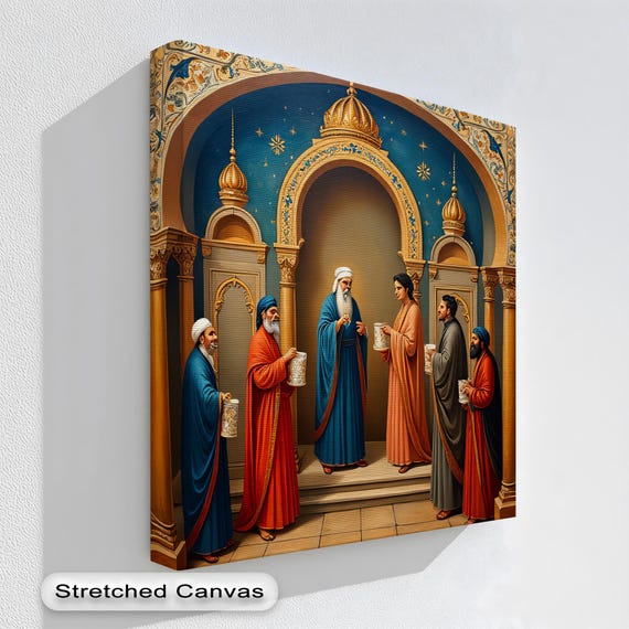 Oriental Palace Canvas Print Middle Eastern Scholars Framed Wall Art