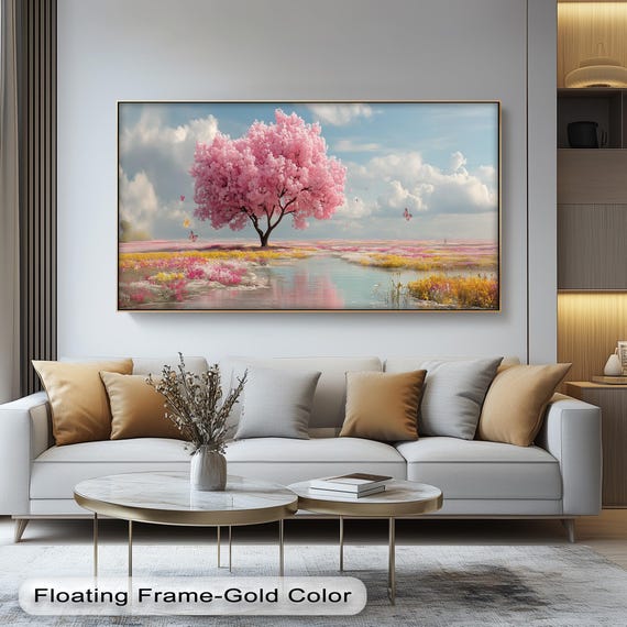 Cherry Blossom Tree Canvas Art Pink Spring Panoramic Landscape