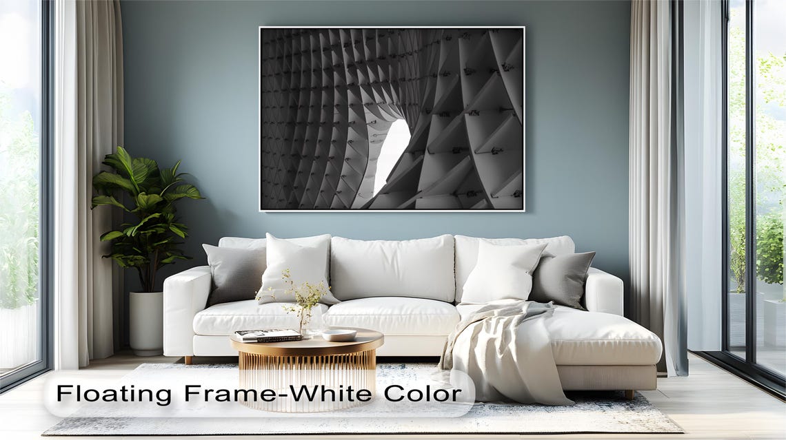 Black and White Abstract Architecture Spiral Facade Photo Poster