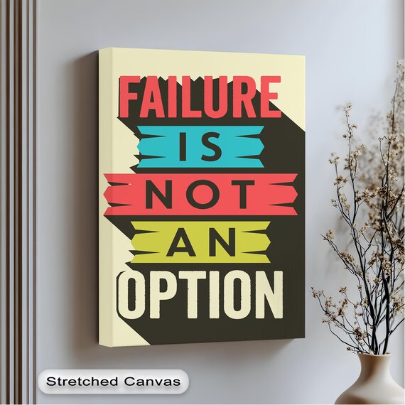 Failure Is Not An Option Retro Ribbon Banner Motivation Poster