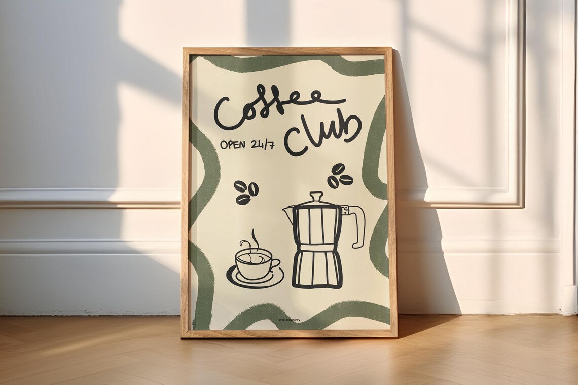 Coffee Club 247 Modern Kitchen Art Print