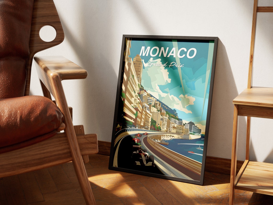 Monaco Grand Prix Formula 1 Street Circuit Racing Art Poster - Image 3