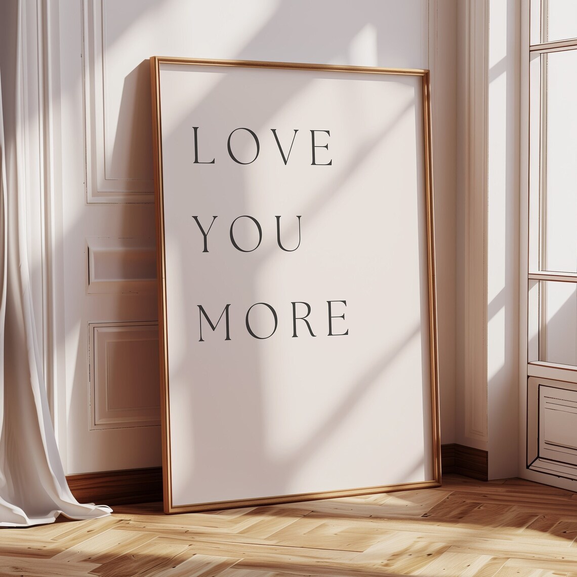 Love You More Quote Art Print, Romantic Decor