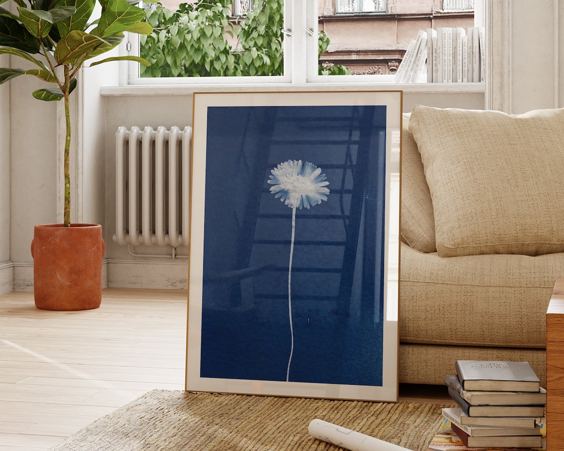 Modern Botanical Cyanotype Art Print, Minimalist Boho - Image 2