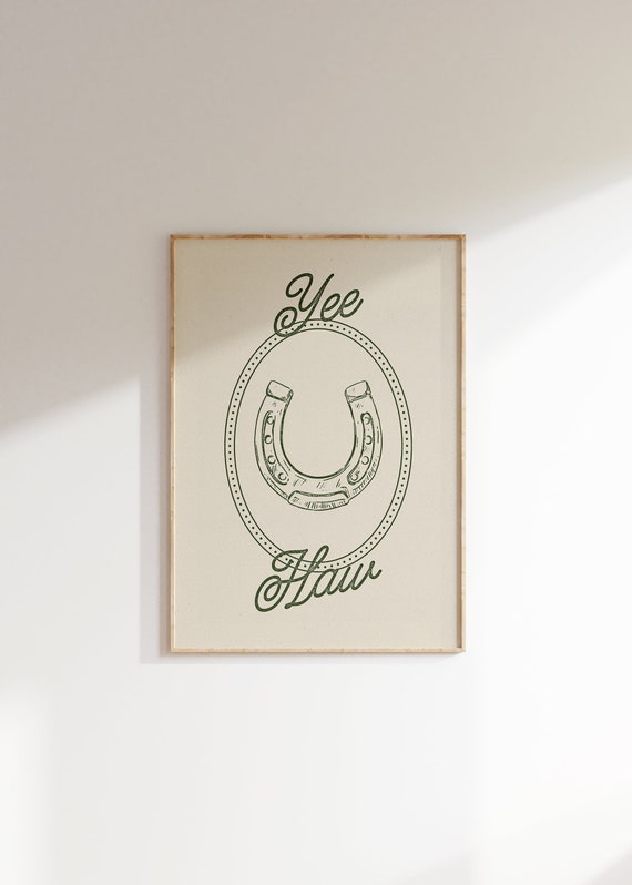 Yeehaw Art Print Print Minimalist Western Wall Art Poster Cowgirl Vintage Country Art Cute Apartment Decor Southern Hospitality Print