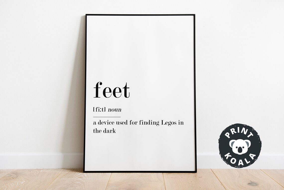 Feet Funny Definition Lego In The Dark Dictionary Style Poster