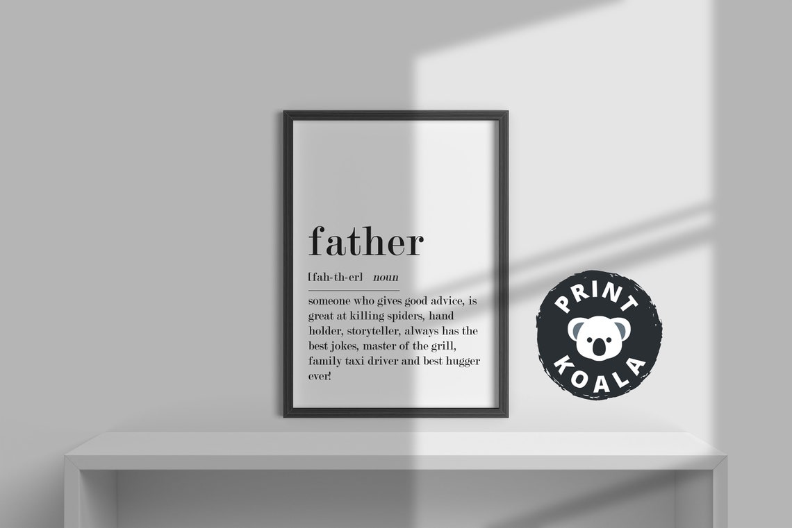 Father Definition Print Dad Gift Dictionary Fathers Day Wall Decor Art - Image 3
