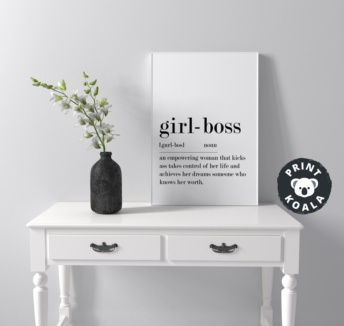 Girl Boss Definition Empowering Woman Dictionary Style Poster - Image 3