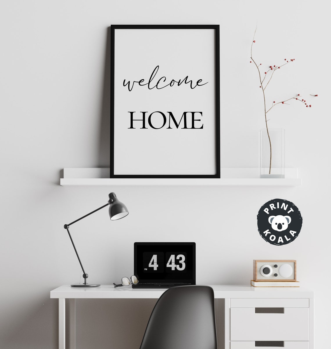 Welcome Home Script Quote Print Entryway Housewarming Wall Decor Art - Image 2