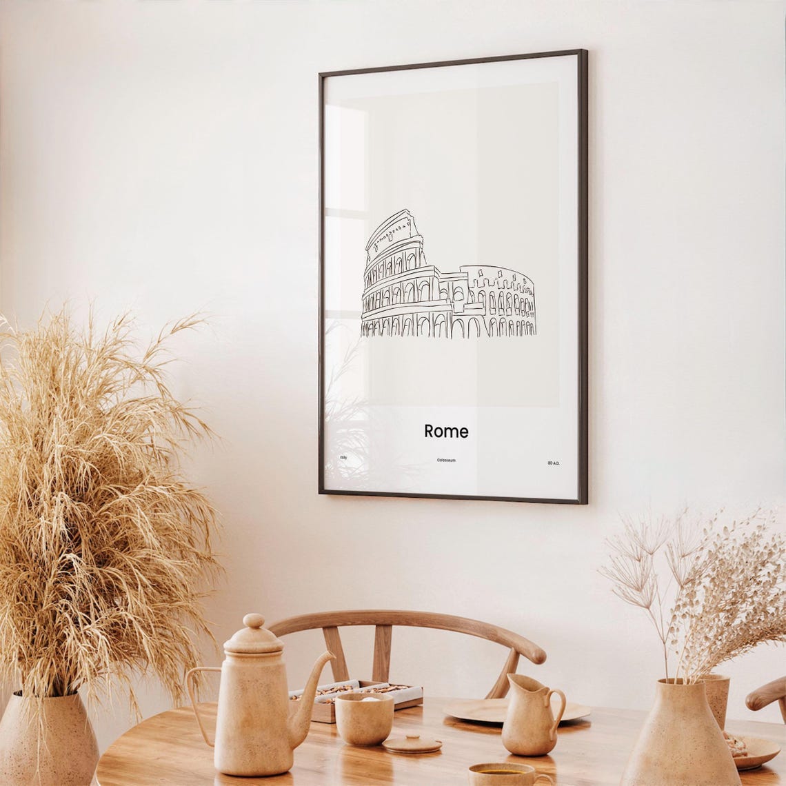Rome Italy Colosseum Minimalist Line Drawing Landmark Poster - Image 3