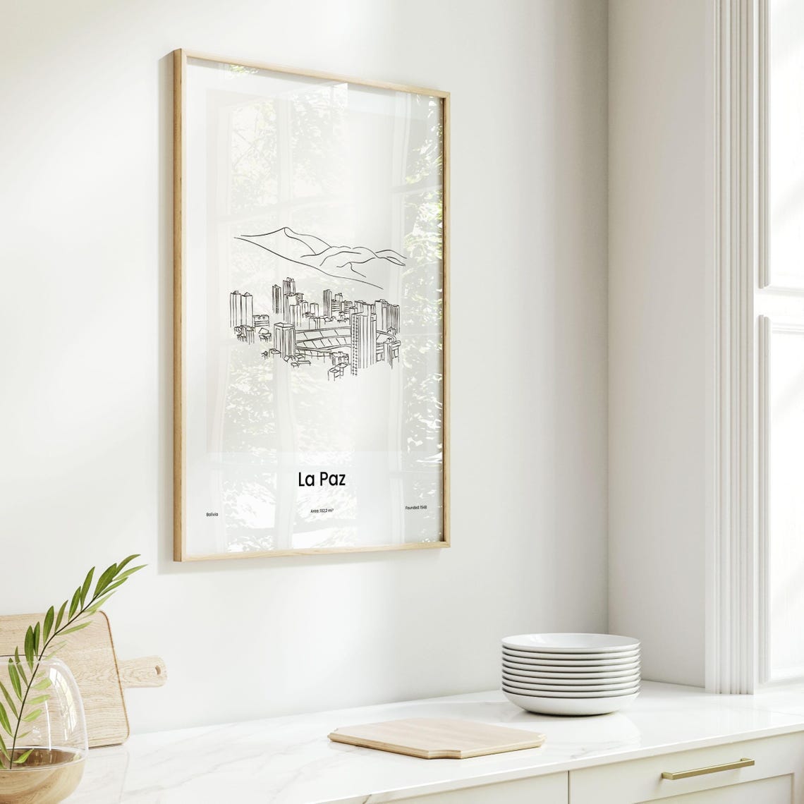 La Paz Bolivia Minimalist Line Drawing Mountain Skyline Poster - Image 6