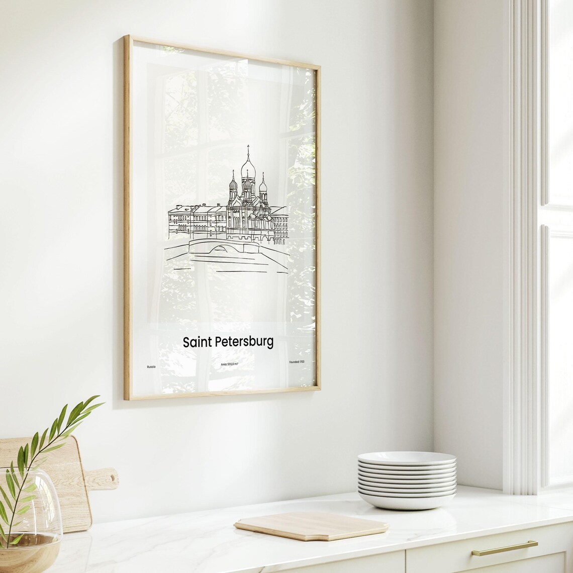 Saint Petersburg Russia Onion Domes Church One Line Drawing Poster - Image 6